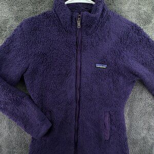 Patagonia Women Jacket Sherpa Fleece Purple Small Full Zip Soft W/ Pockets Lined